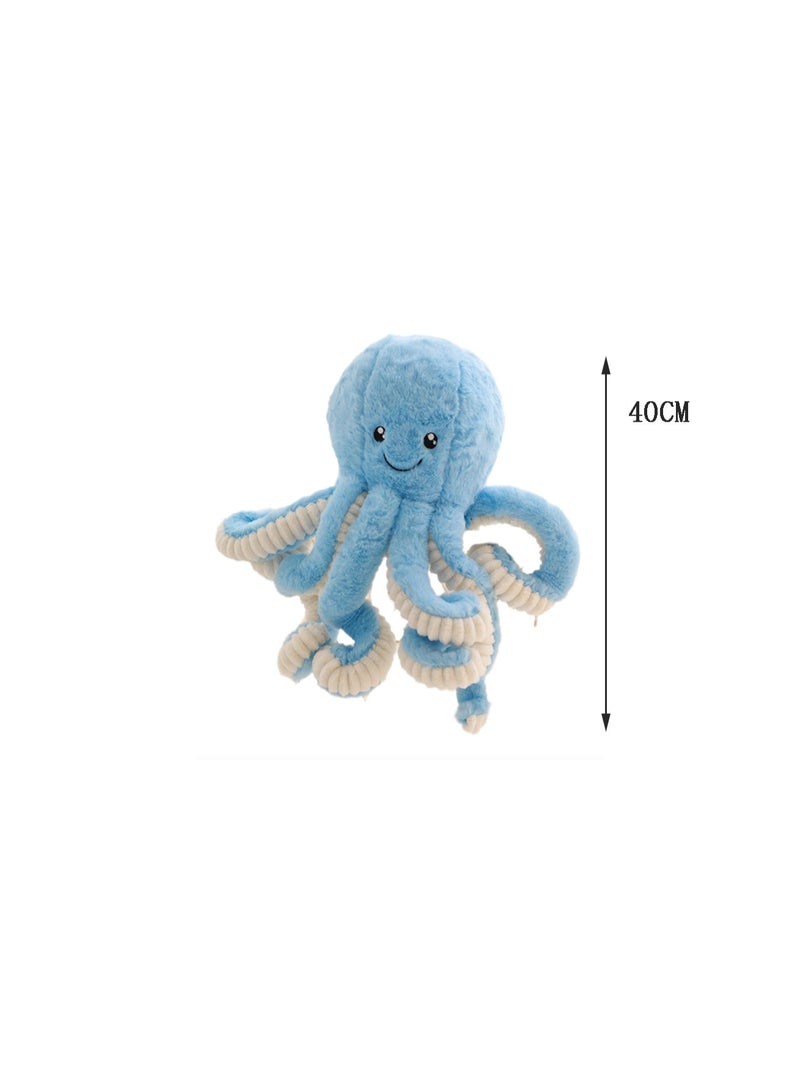40 CM Cute Octopus Plush Toy Soft Stuffed Marine Animals Doll For Girls And Boys All Ages Gift （Blue） - Image 2
